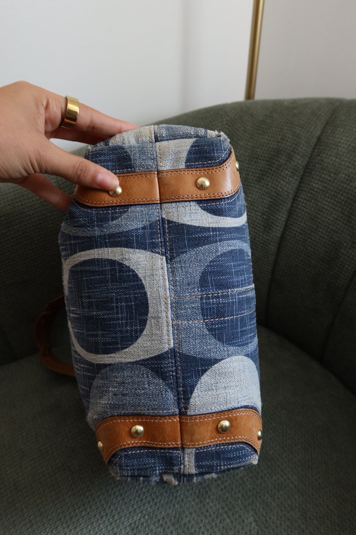 Rare Coach Denim Carly Shoulder Bag