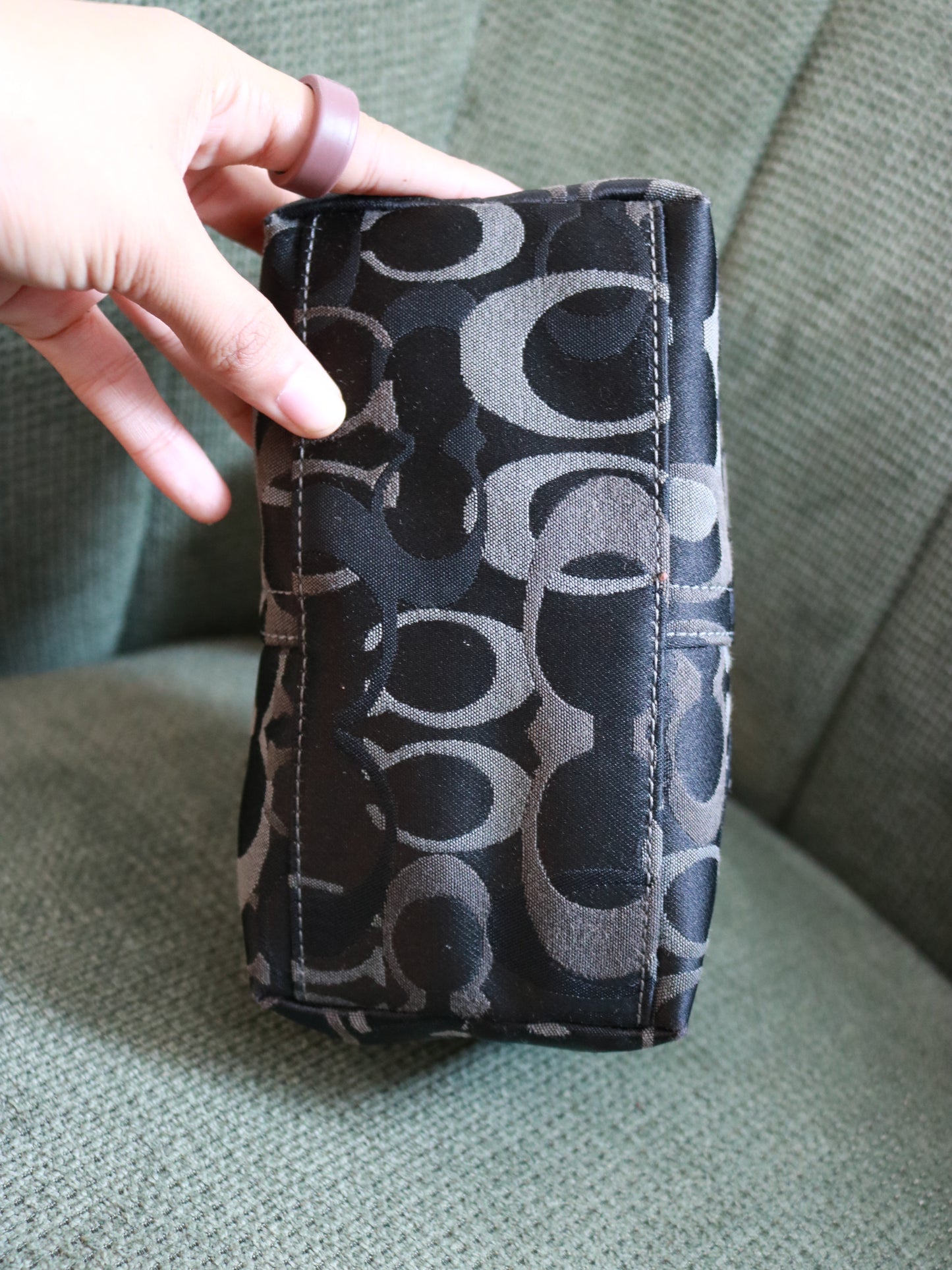 Coach Black Optic Top Handle Pochette