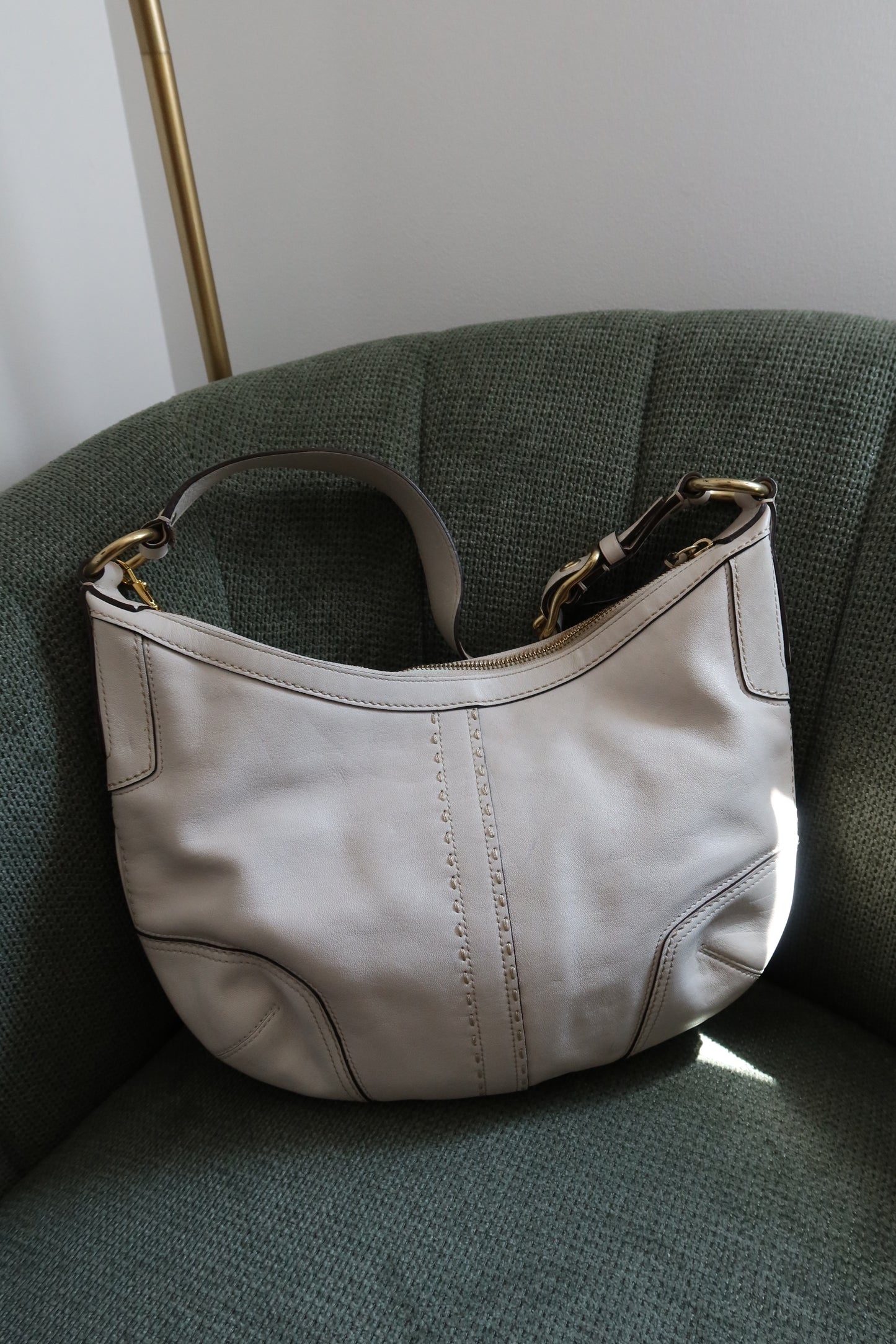 Coach White Hamptons Hobo Bag