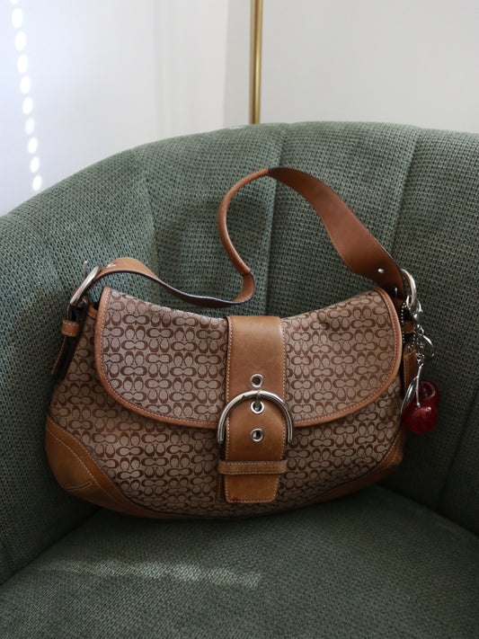 Coach Large Tan Signature Soho Bag