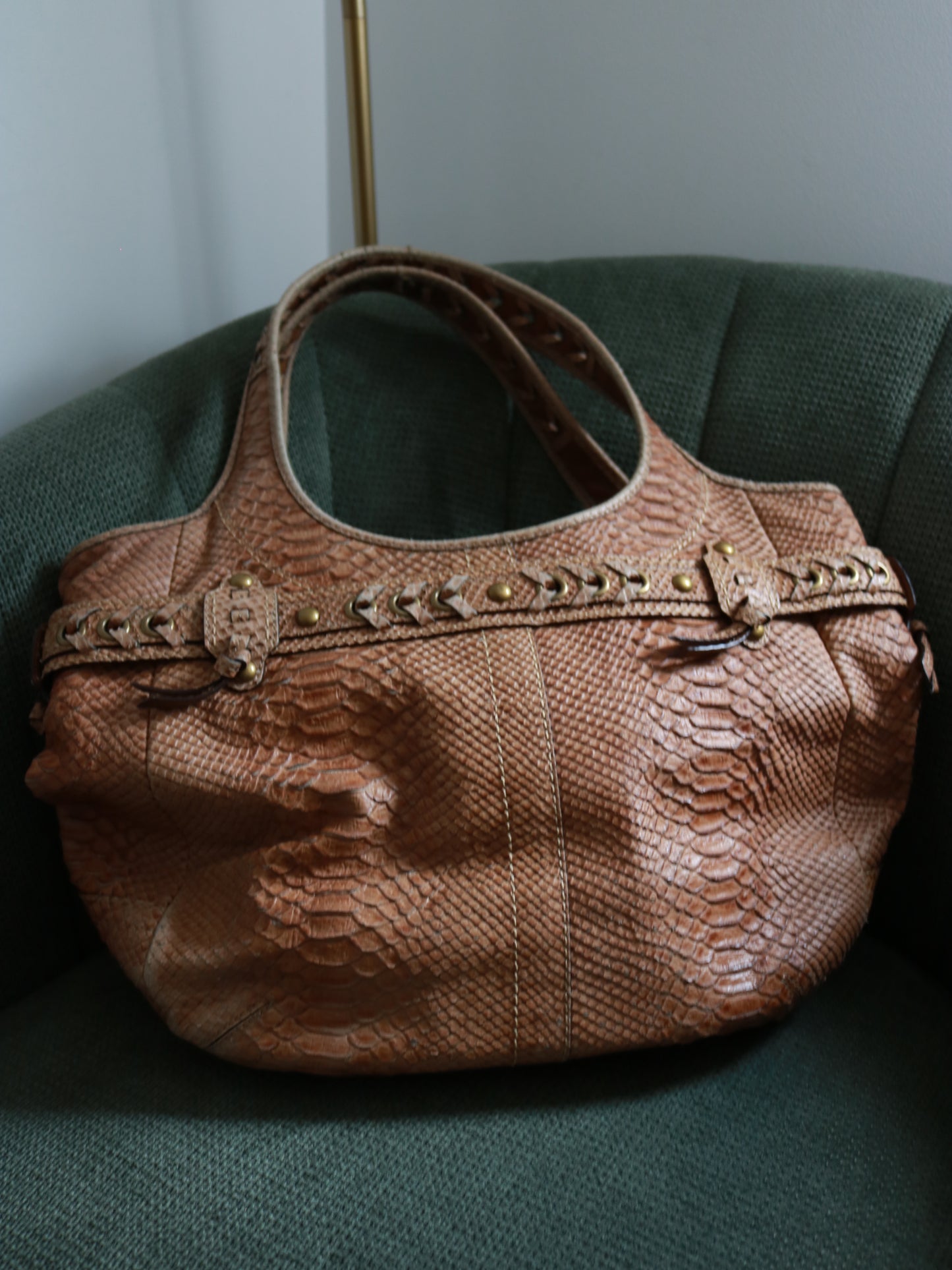 Rare Coach Belted Python Bag