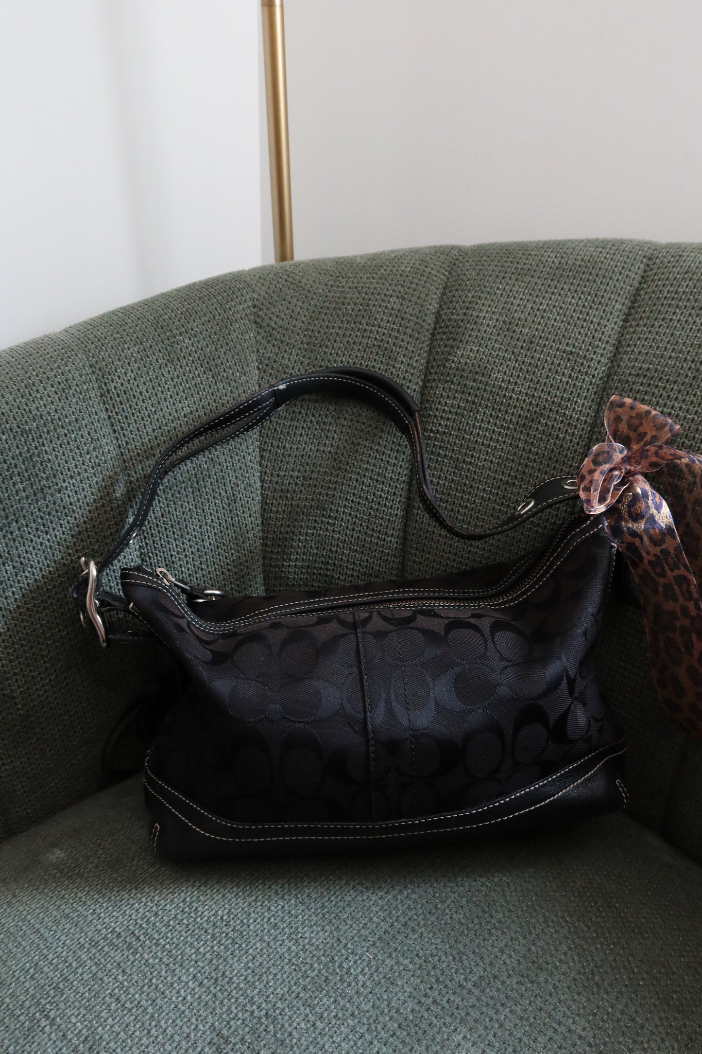 Coach Black Monogram Shoulder Bag