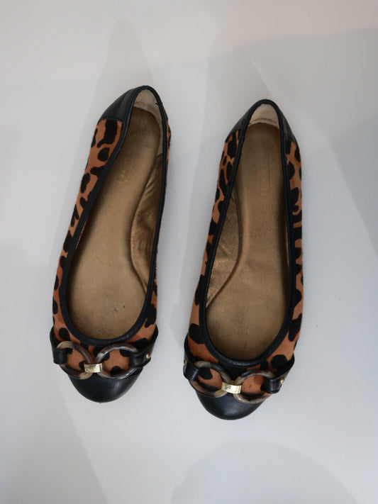 Coach Leopard Calf-Hair Ballet Flats (Size 7*)