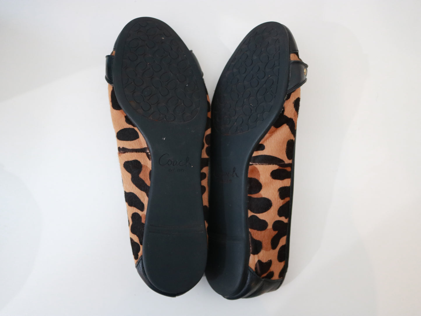 Coach Leopard Calf-Hair Ballet Flats (Size 7*)