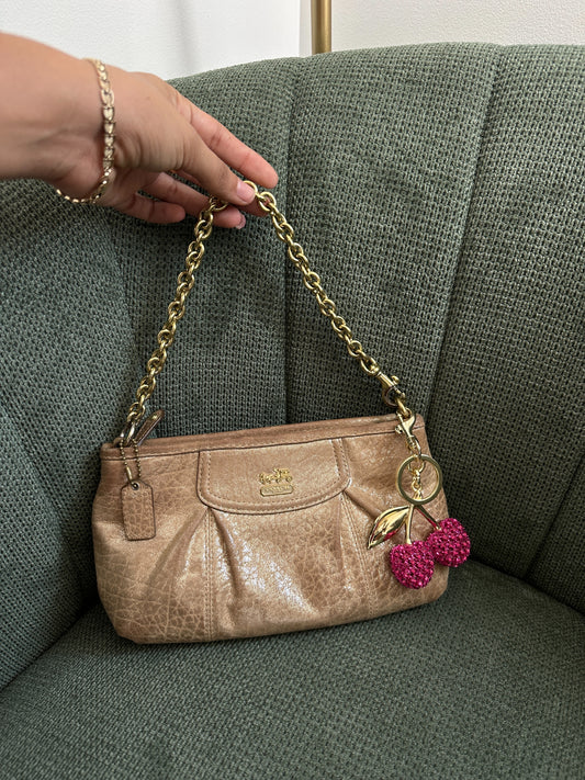 Coach Gold Madison Crackled Leather Mini Bag