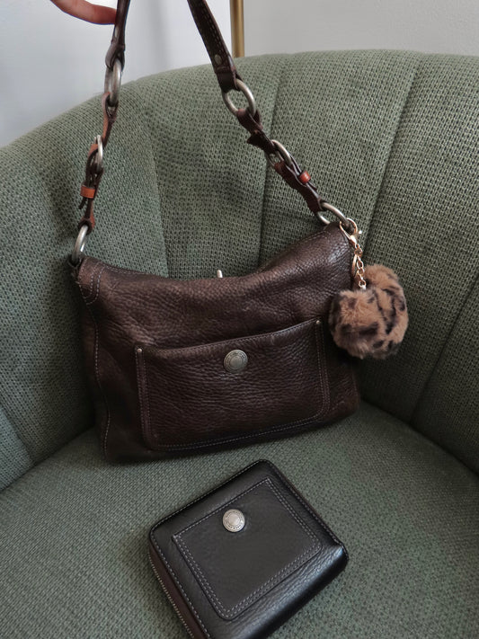 Coach Brown Pebbled Leather Chelsea Hobo Set