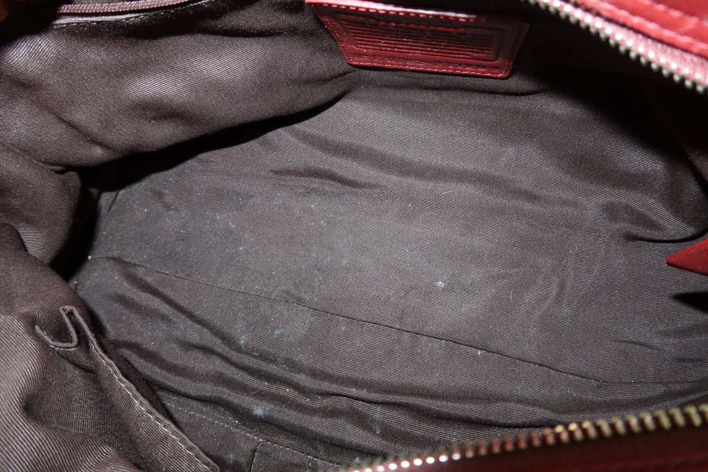 Red Coach Suede Hamptons Carry-all Bag