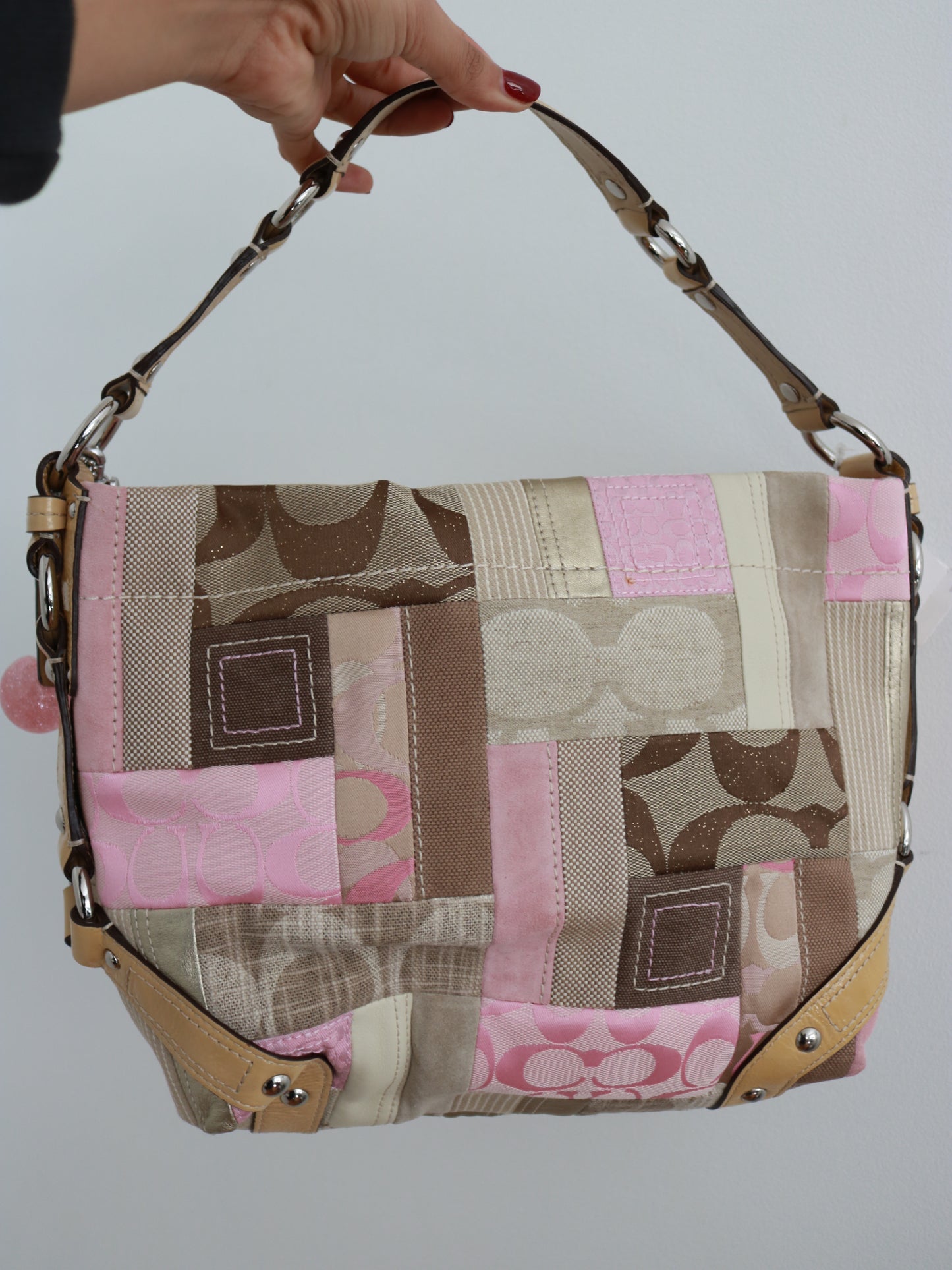 NWT Rare Coach Pink Patchwork Carly Bag