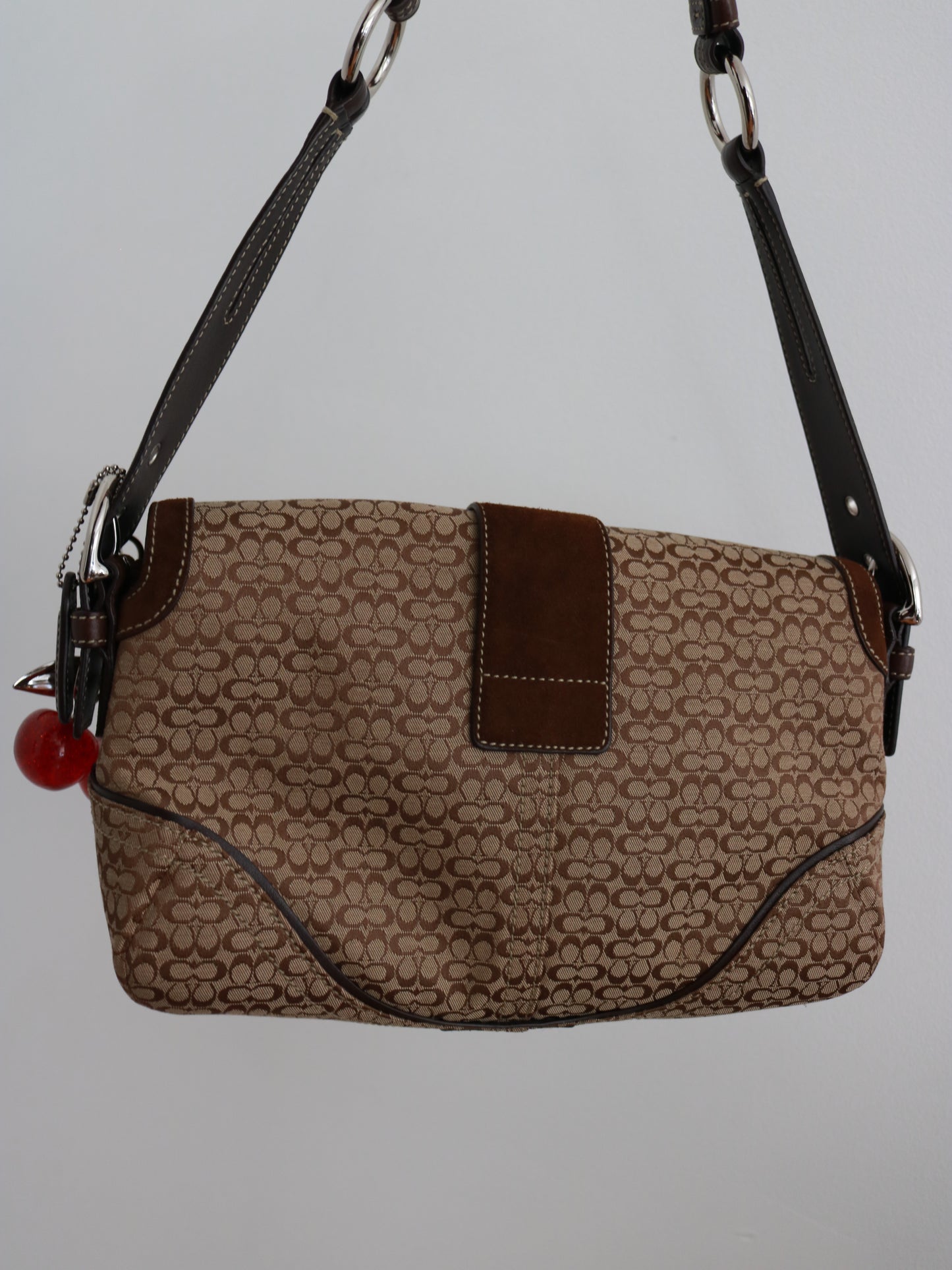 Coach Brown Signature Soho Flap Bag