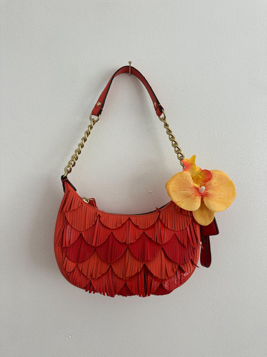 Rare Coach Orange Fringe Shoulder Bag