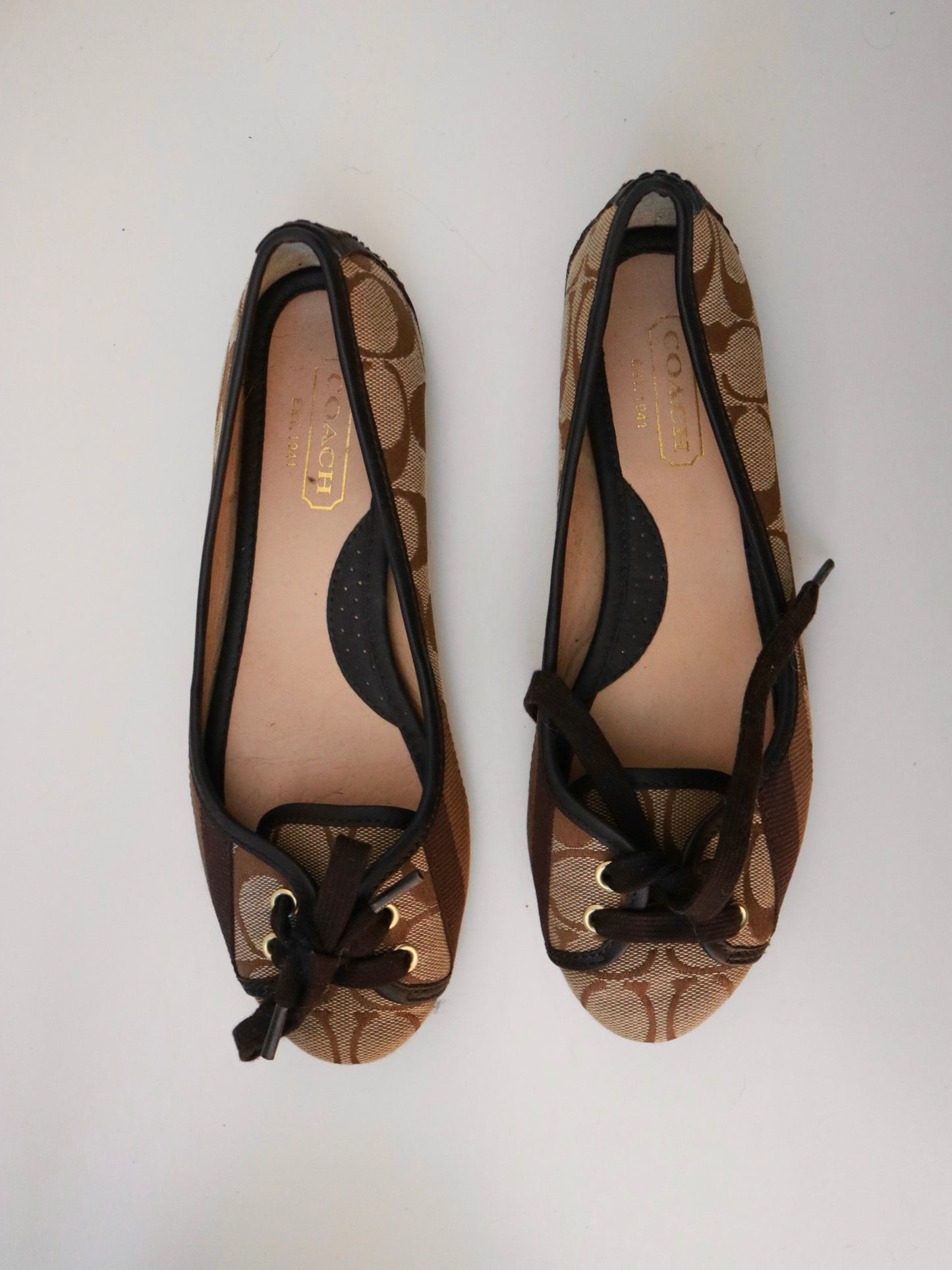 Coach Leopard Calf-Hair Ballet Flats (Size 5)