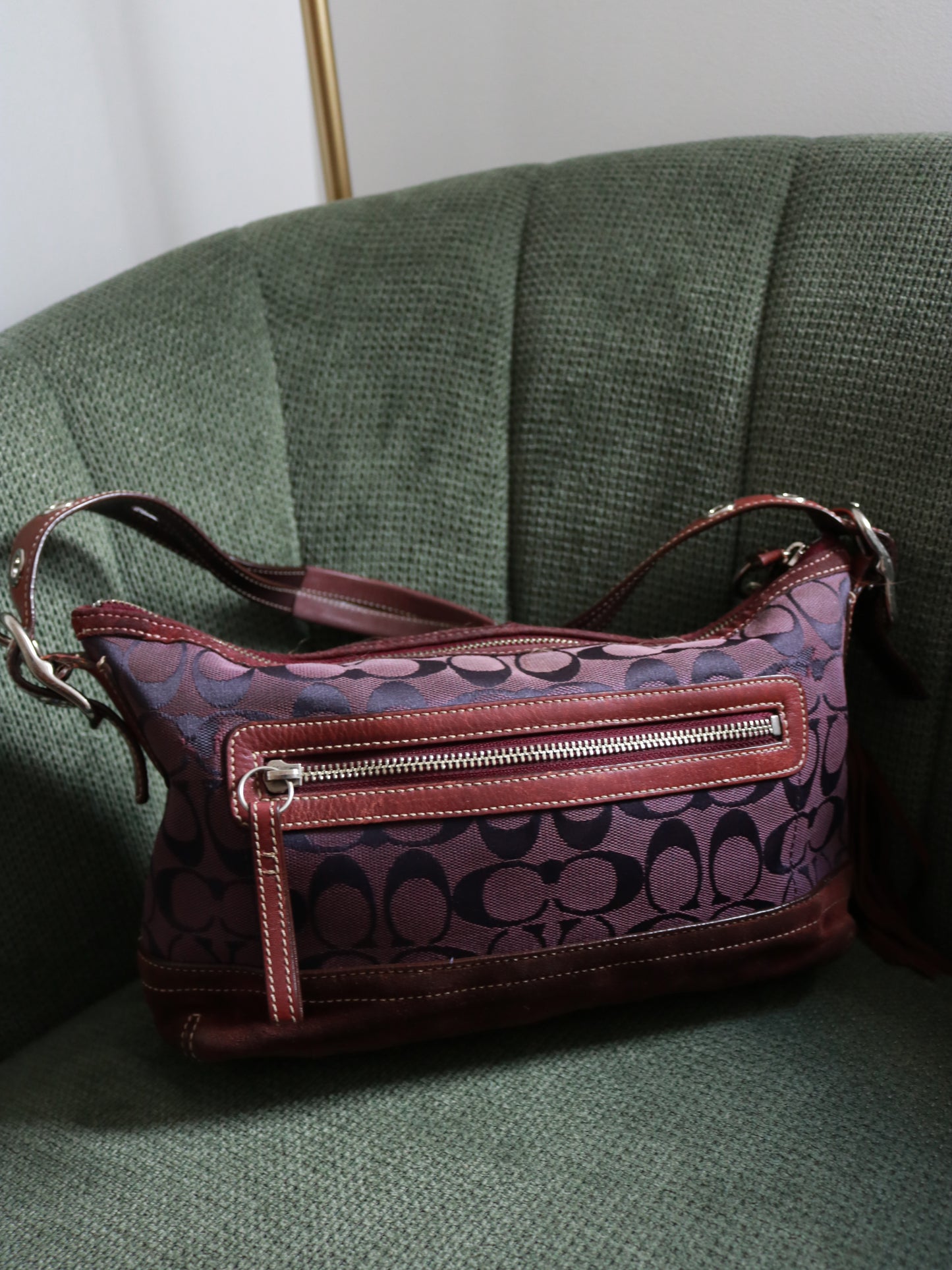 Coach Purple Monogram Shoulder Bag
