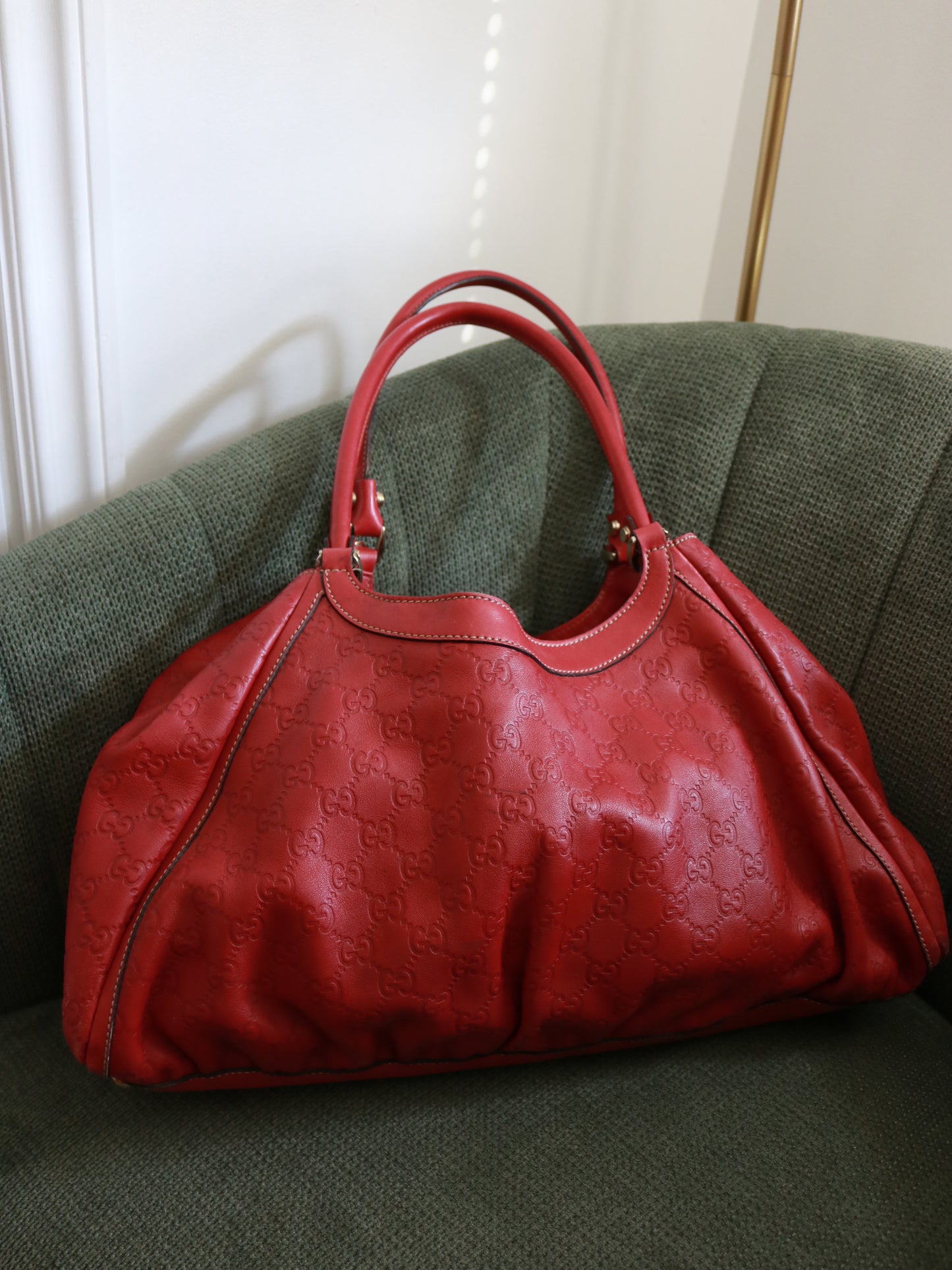 Gucci Red Signature Guccissima Tote