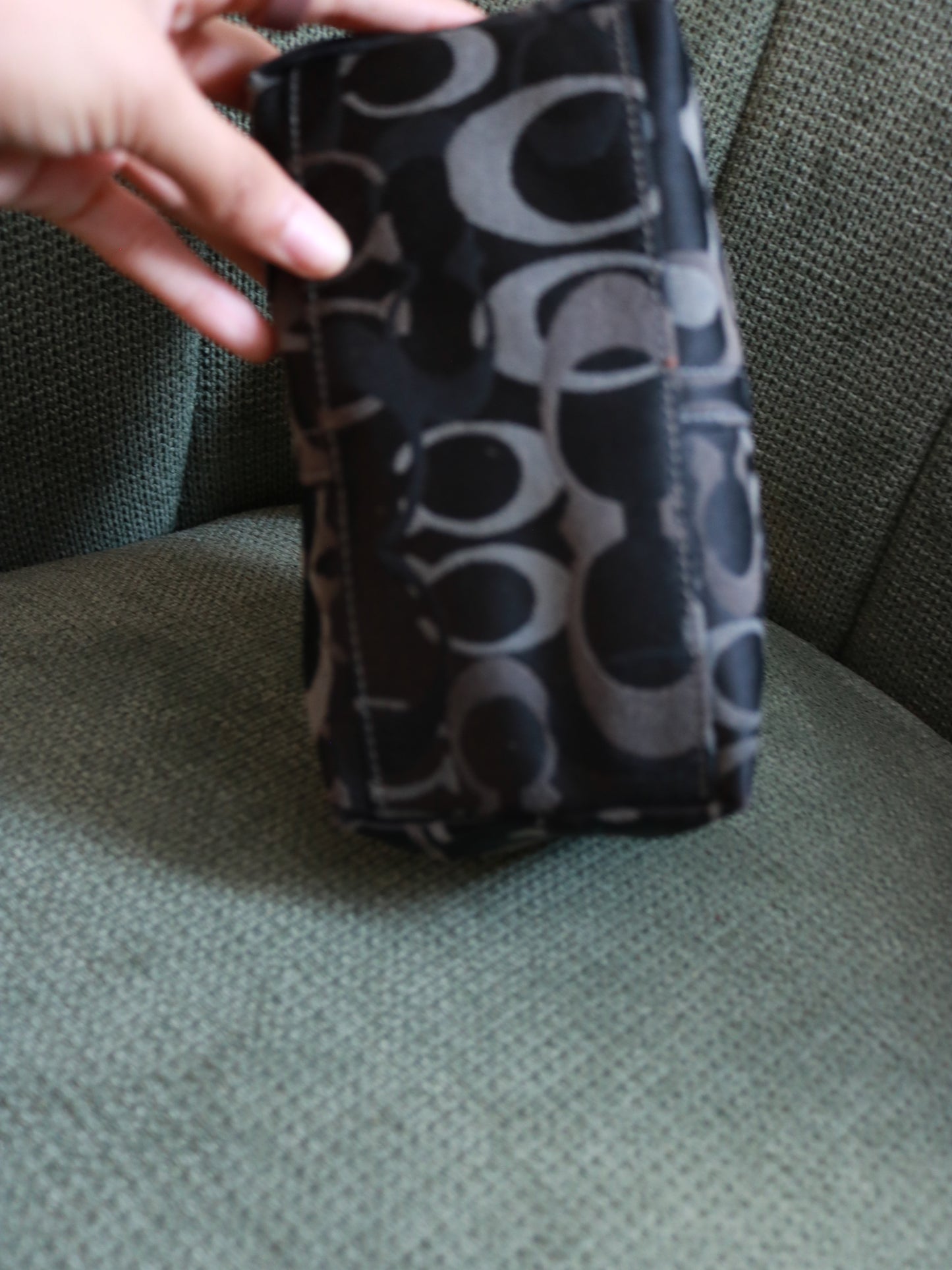 Coach Black Optic Top Handle Pochette