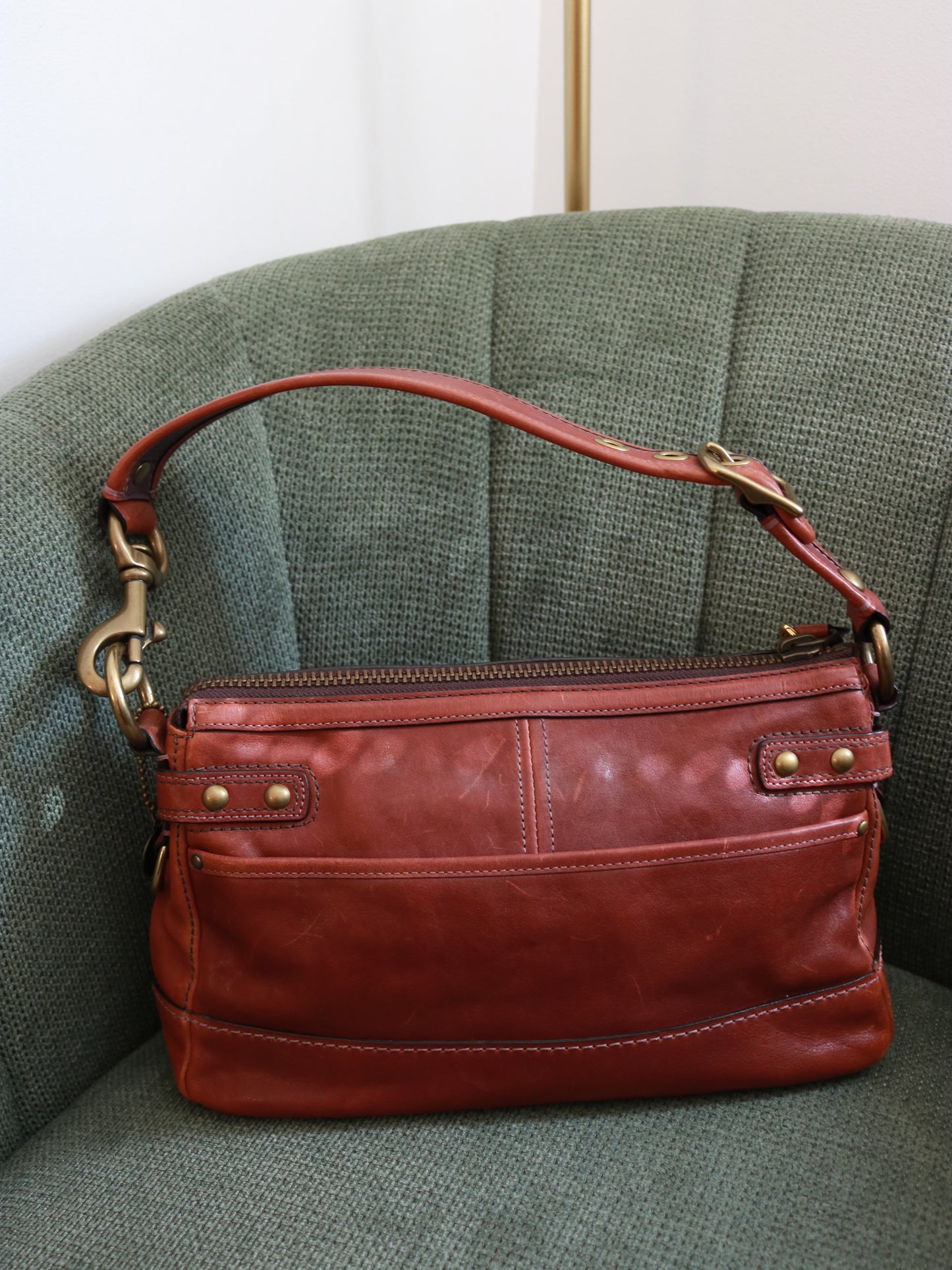 Whiskey Coach Legacy One Pocket Turnlock Shoulder Bag