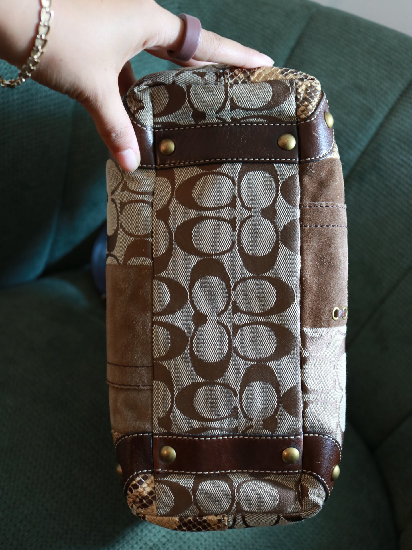 Rare Coach Leopard Patchwork Carly Bag