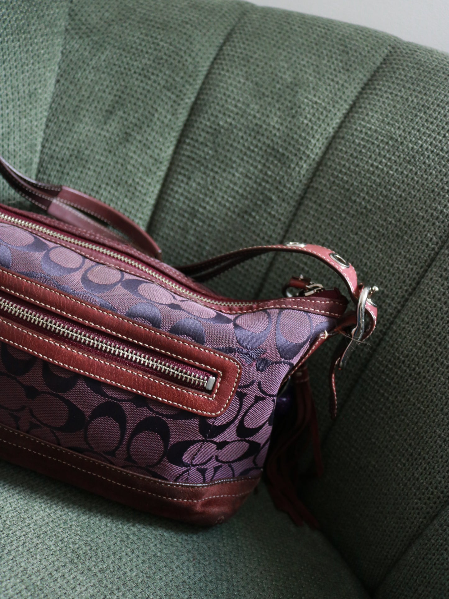 Coach Purple Monogram Shoulder Bag