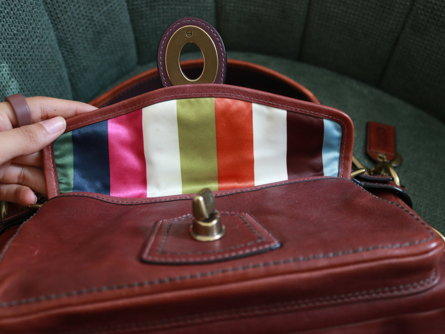 Whiskey Coach Legacy One Pocket Turnlock Shoulder Bag