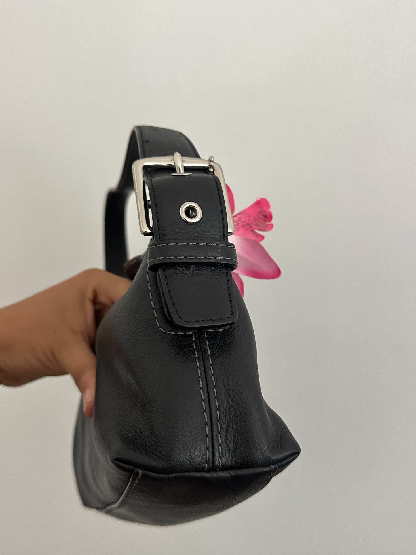 Coach Black Leather East West Bag