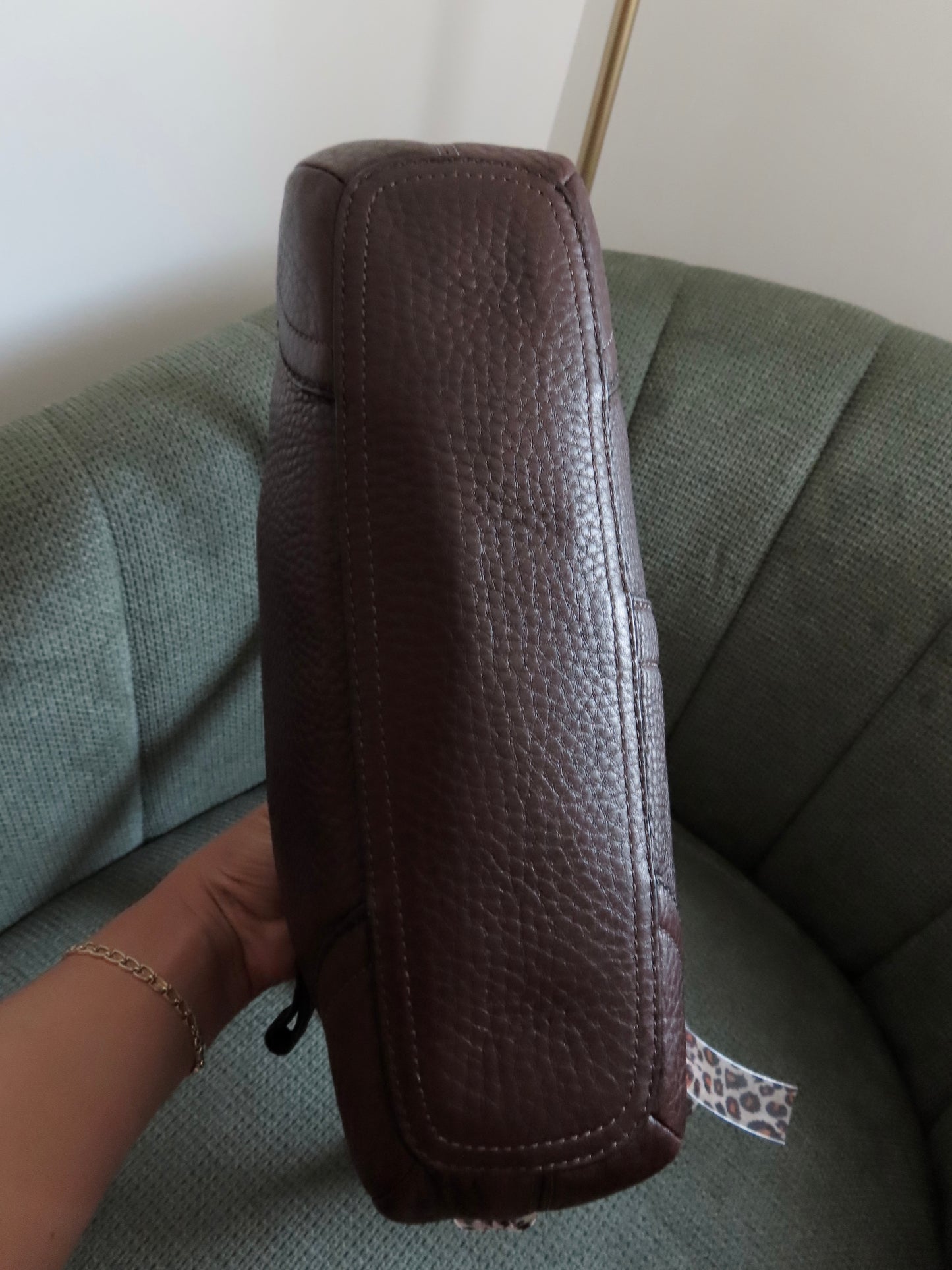 Coach Brown Pebbled Leather Shoulder Bag