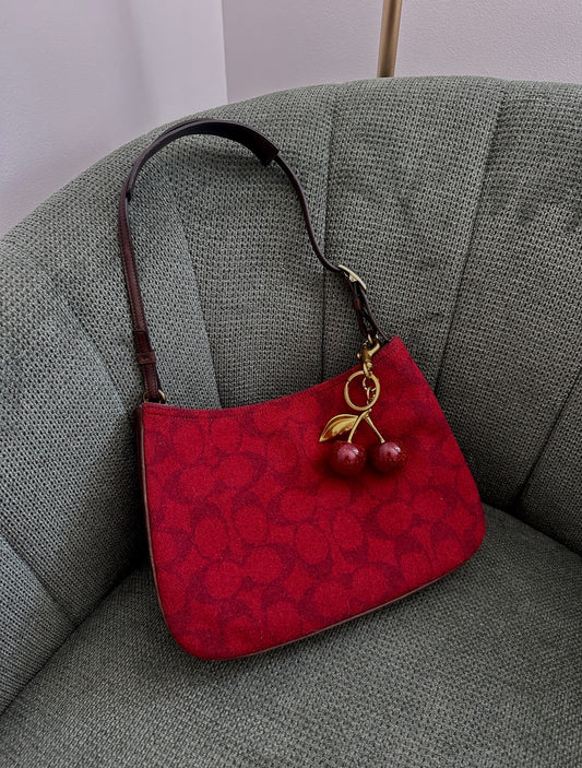 Coach Red Tweed Monogram Bag