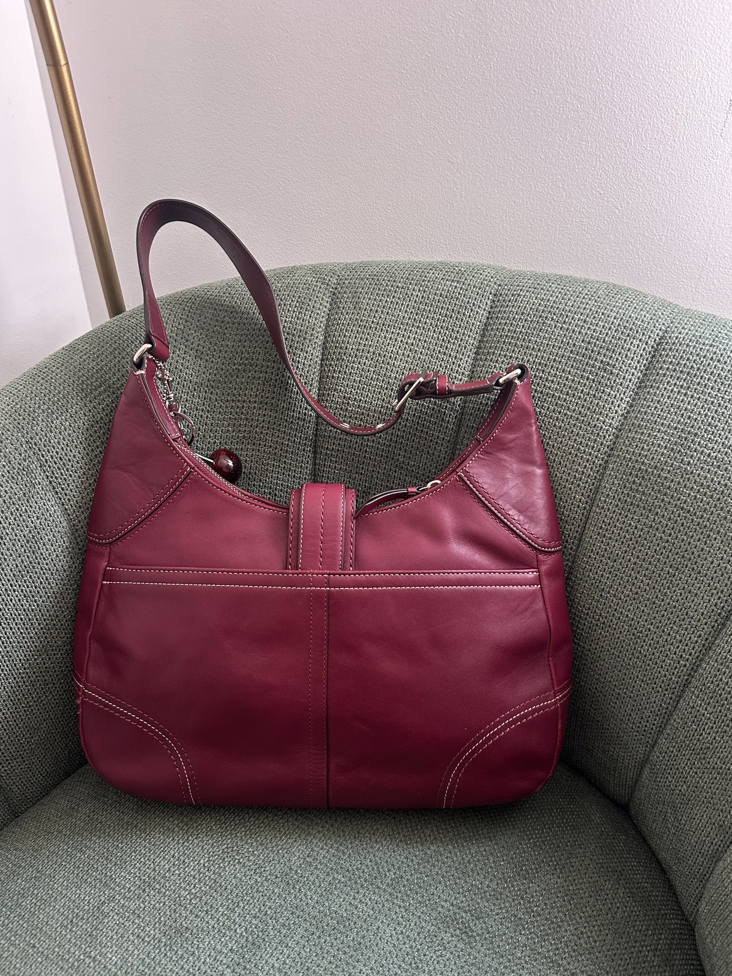 Rare Coach Maroon Hamptons Hobo Bag