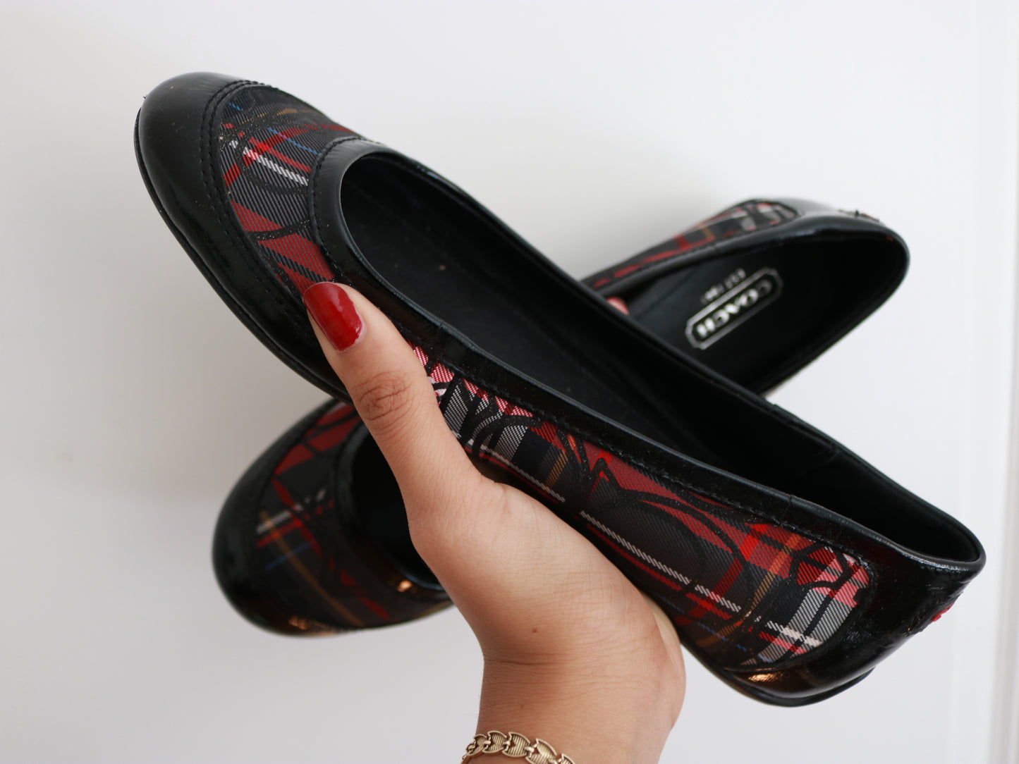 Coach Plaid Ballet Flats (Size 6)