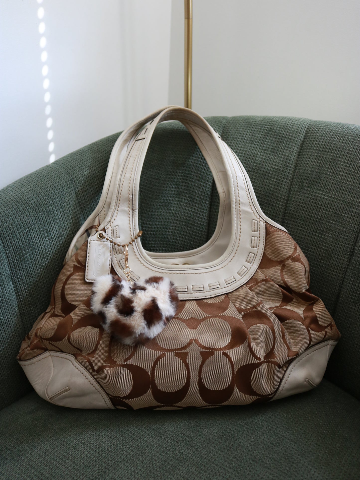 Coach Brown Signature Ergo Kisslock Bag