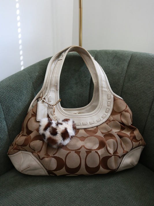 Coach Brown Signature Ergo Kisslock Bag