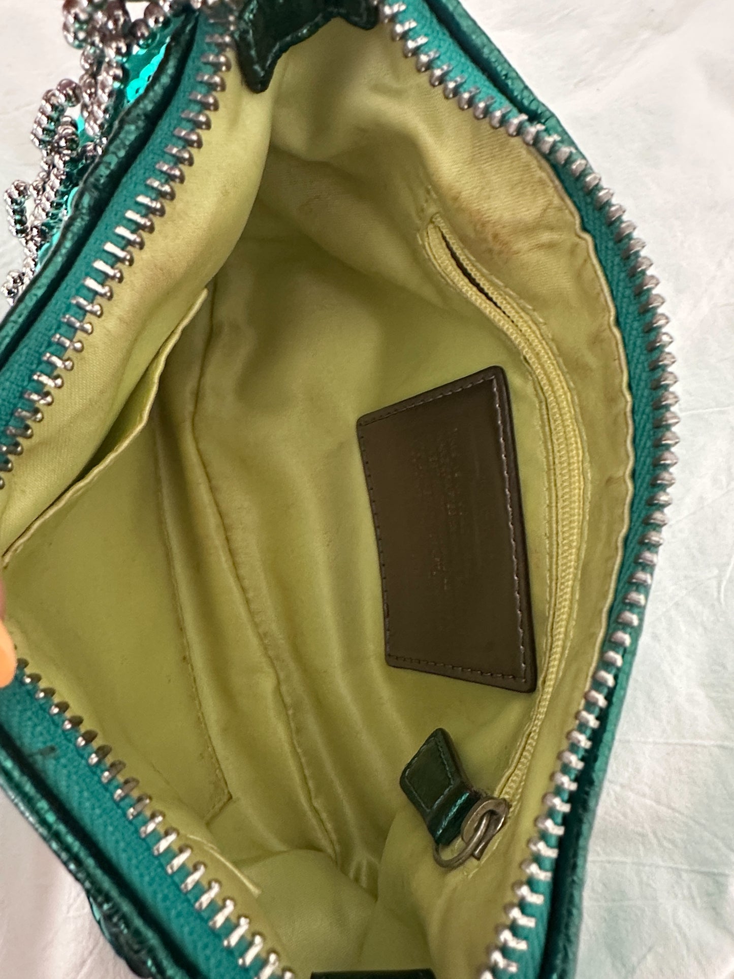 Rare Coach Teal Sequin Poppy Bag