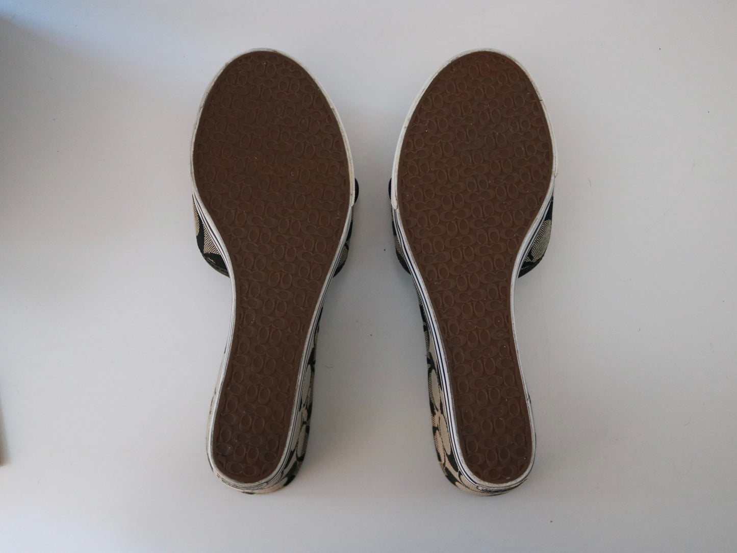 Coach Grey Signature Wedges (Size: 8B)