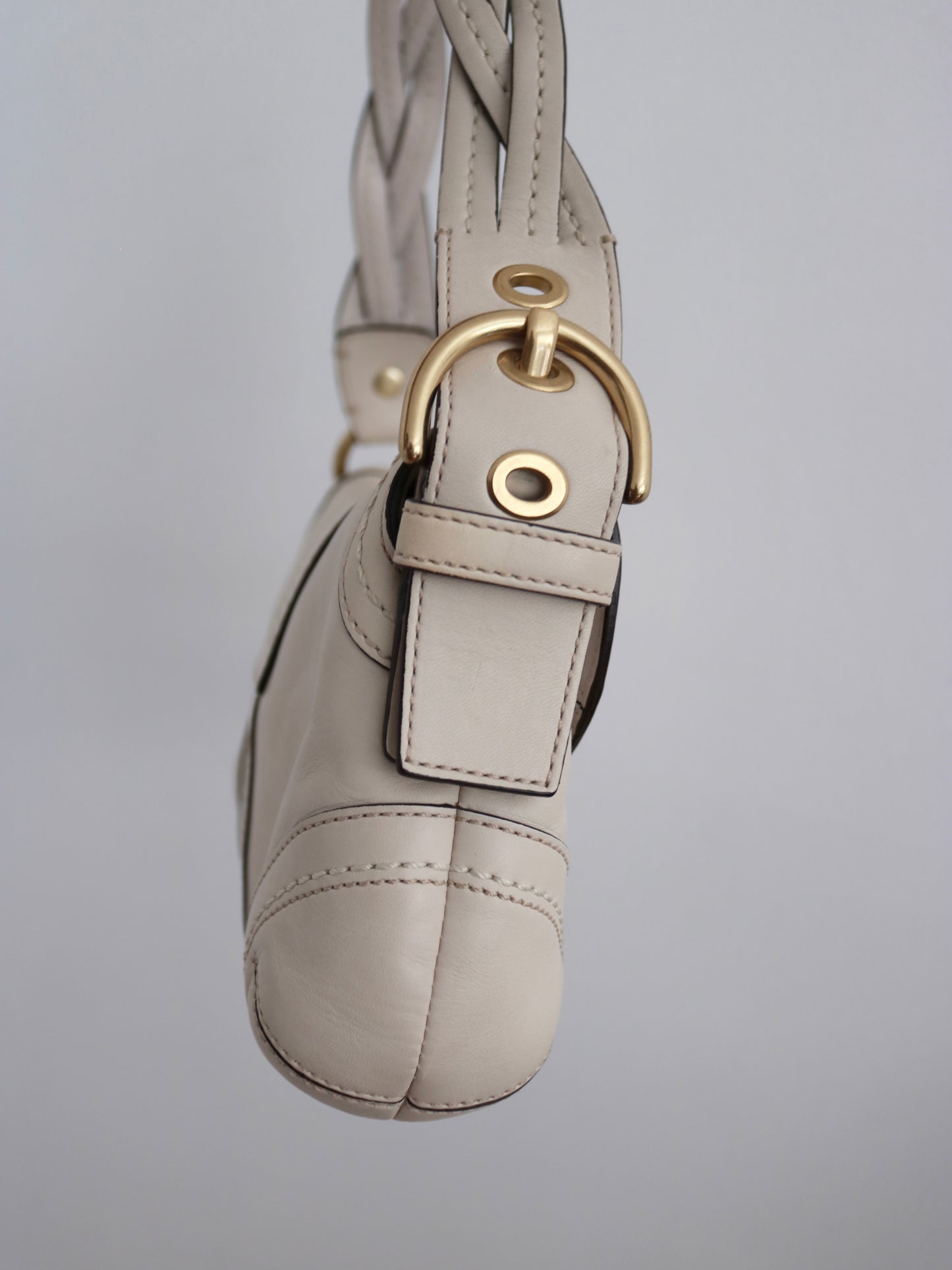 Rare Coach Cream Mini Soho Bag with Brass Hardware