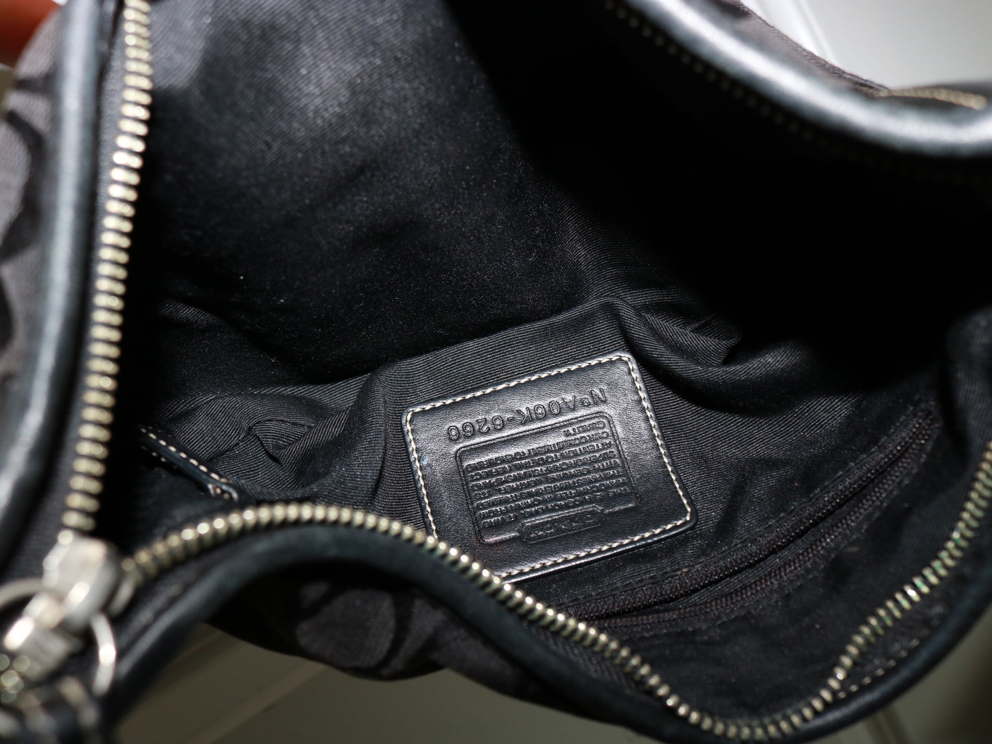 Coach Black Canvas Mini Hobo Bag