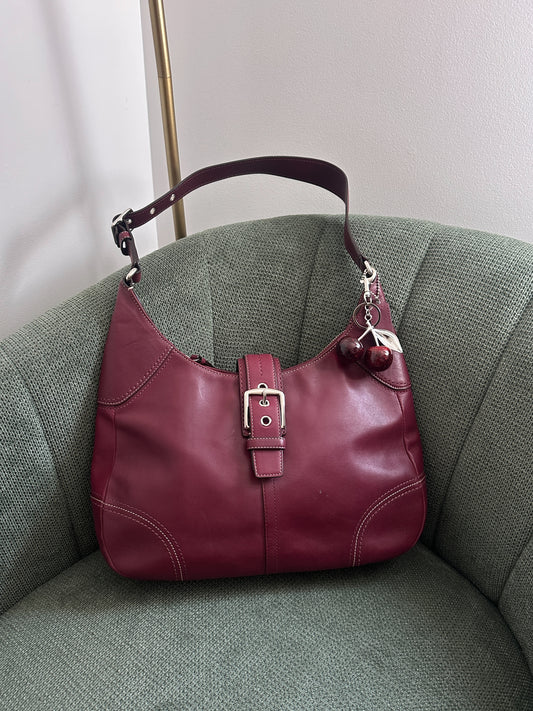 Rare Coach Maroon Hamptons Hobo Bag