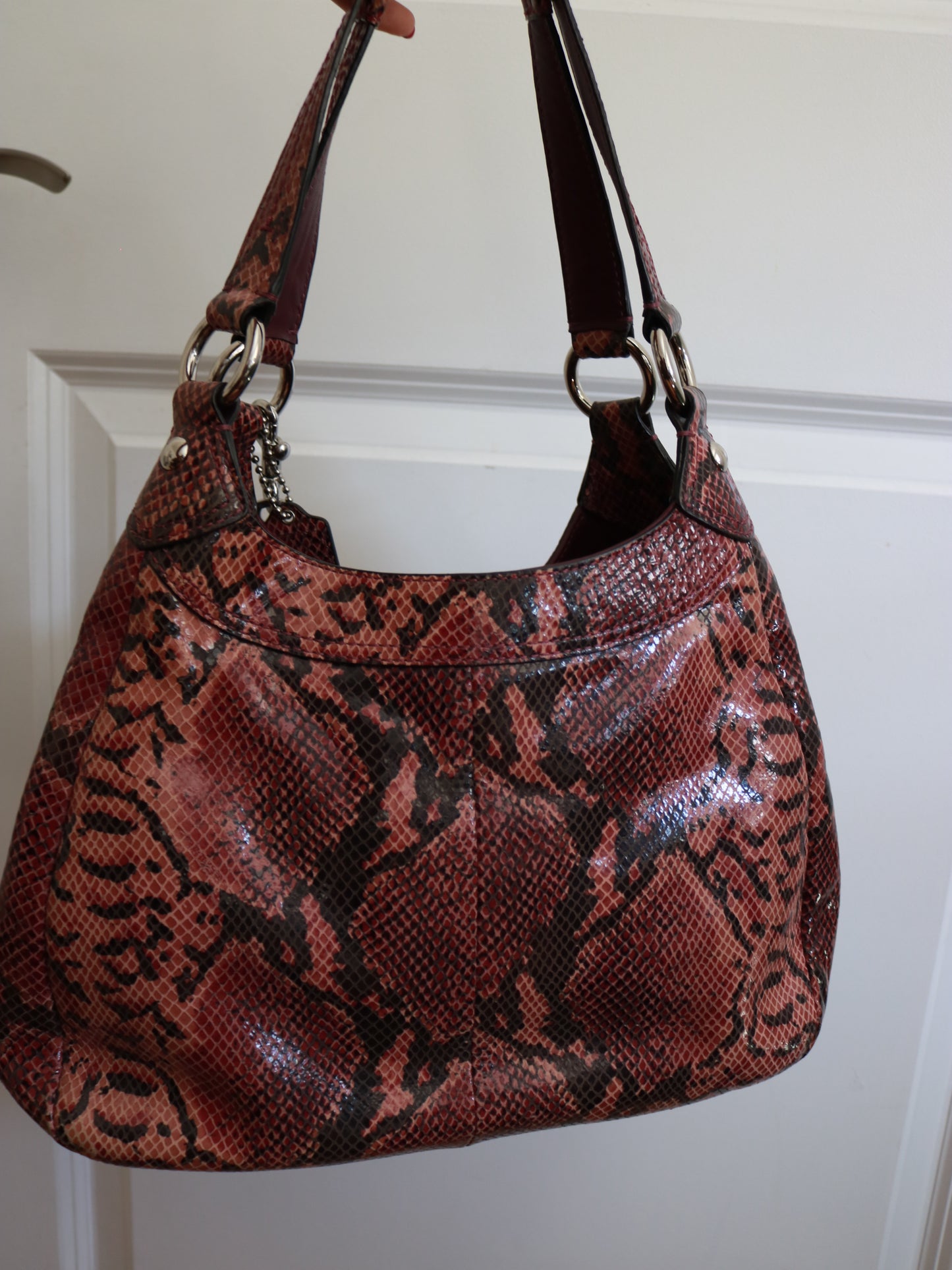 Rare Coach Snakeskin Burgundy Soho Lynn Bag