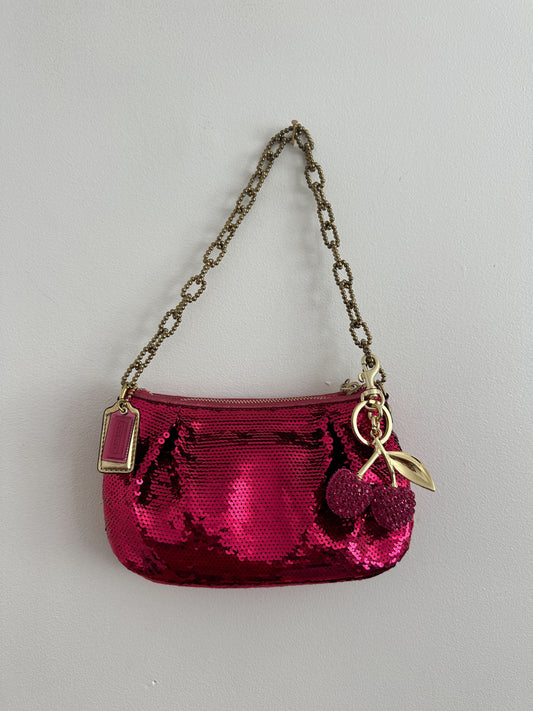 Rare Coach Pink Sequin Poppy Bag