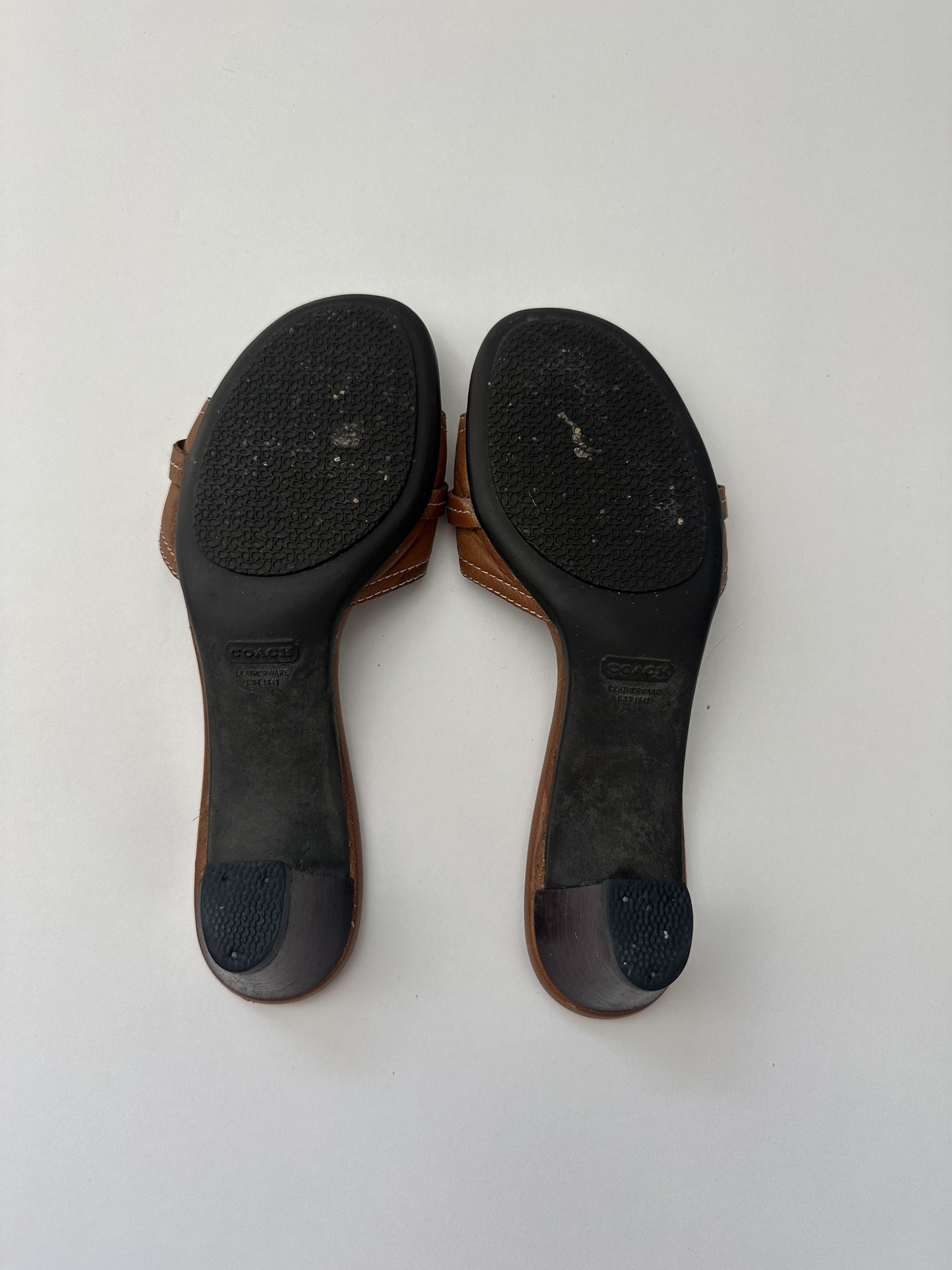 Coach Tan Buckle Kitten Heels (Size 6)