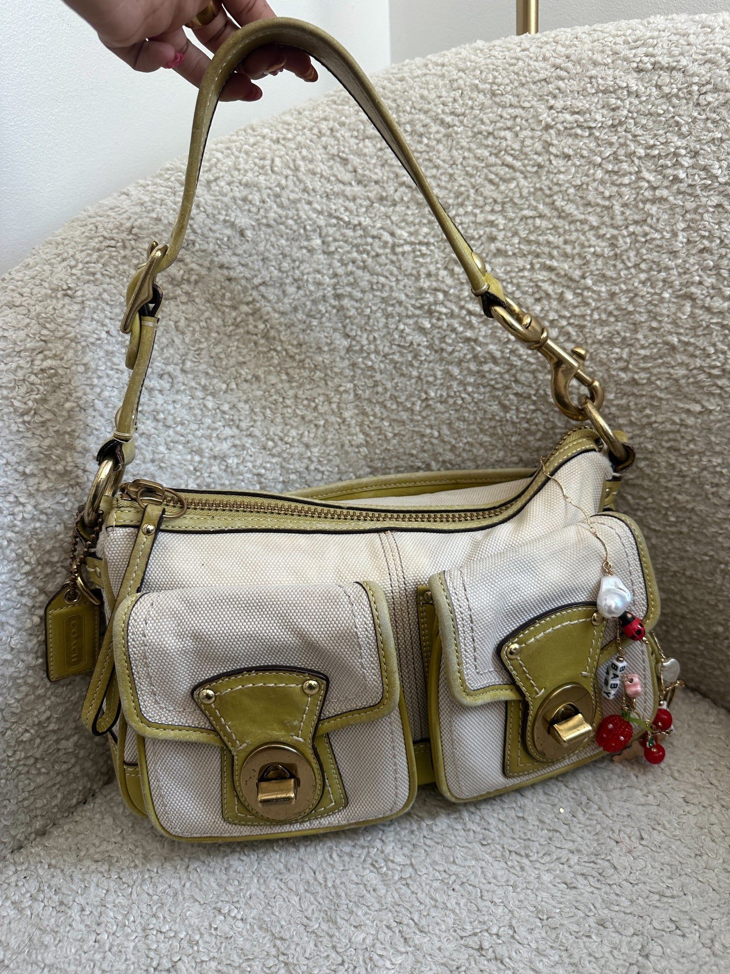 Coach Lime Green Legacy Turnlock Bag