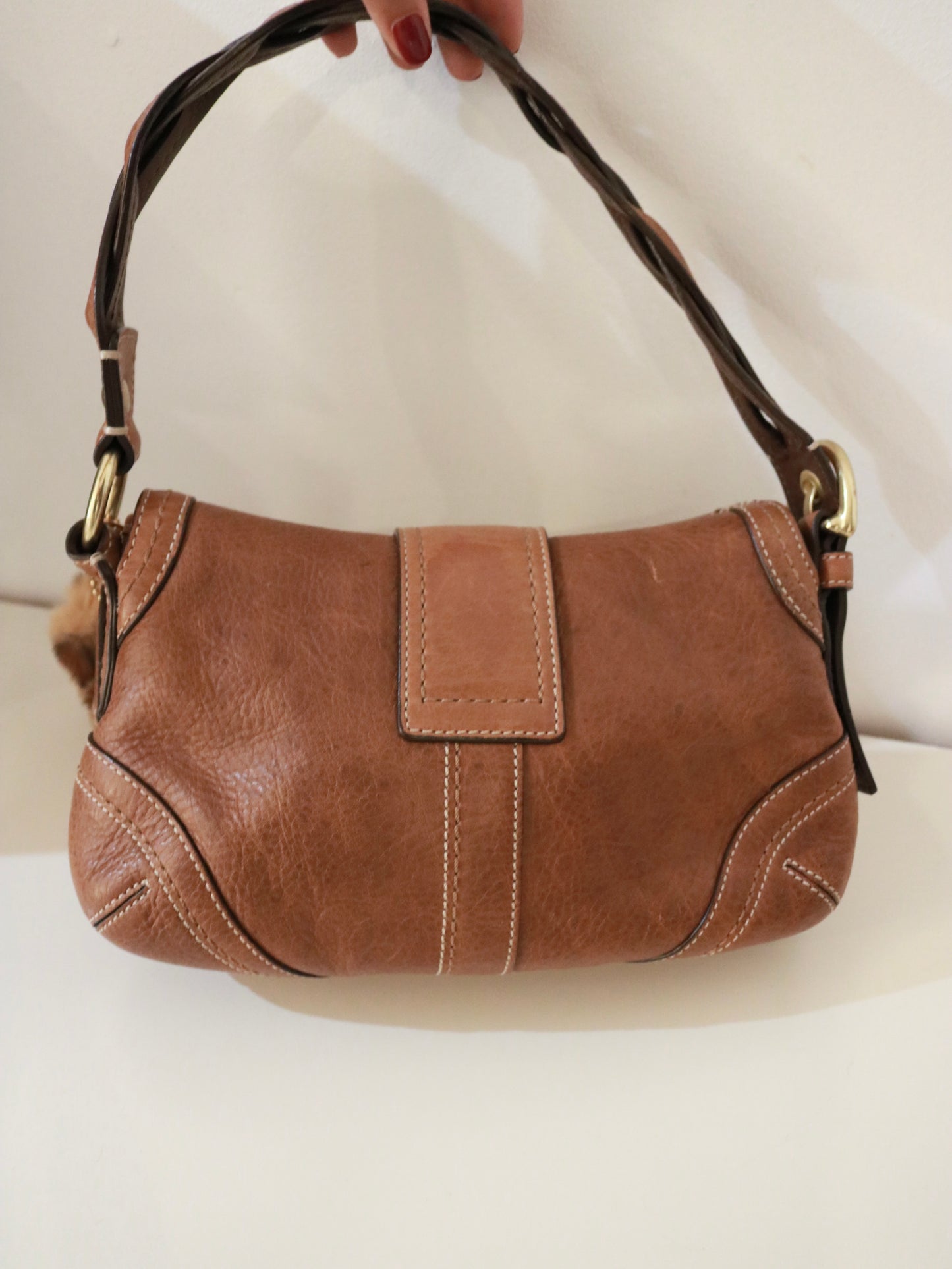 Rare Coach Whiskey Mini Soho Bag with Brass Hardware