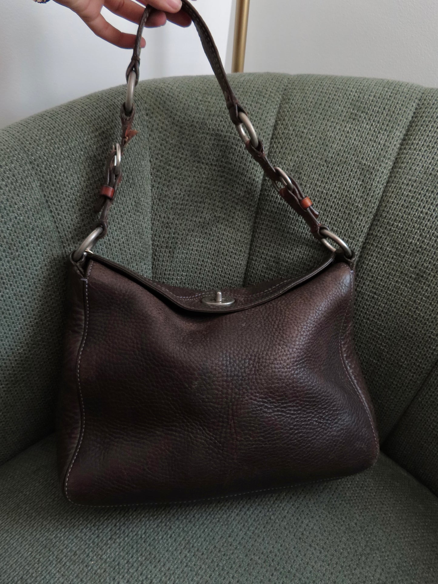 Coach Brown Pebbled Leather Chelsea Hobo Set