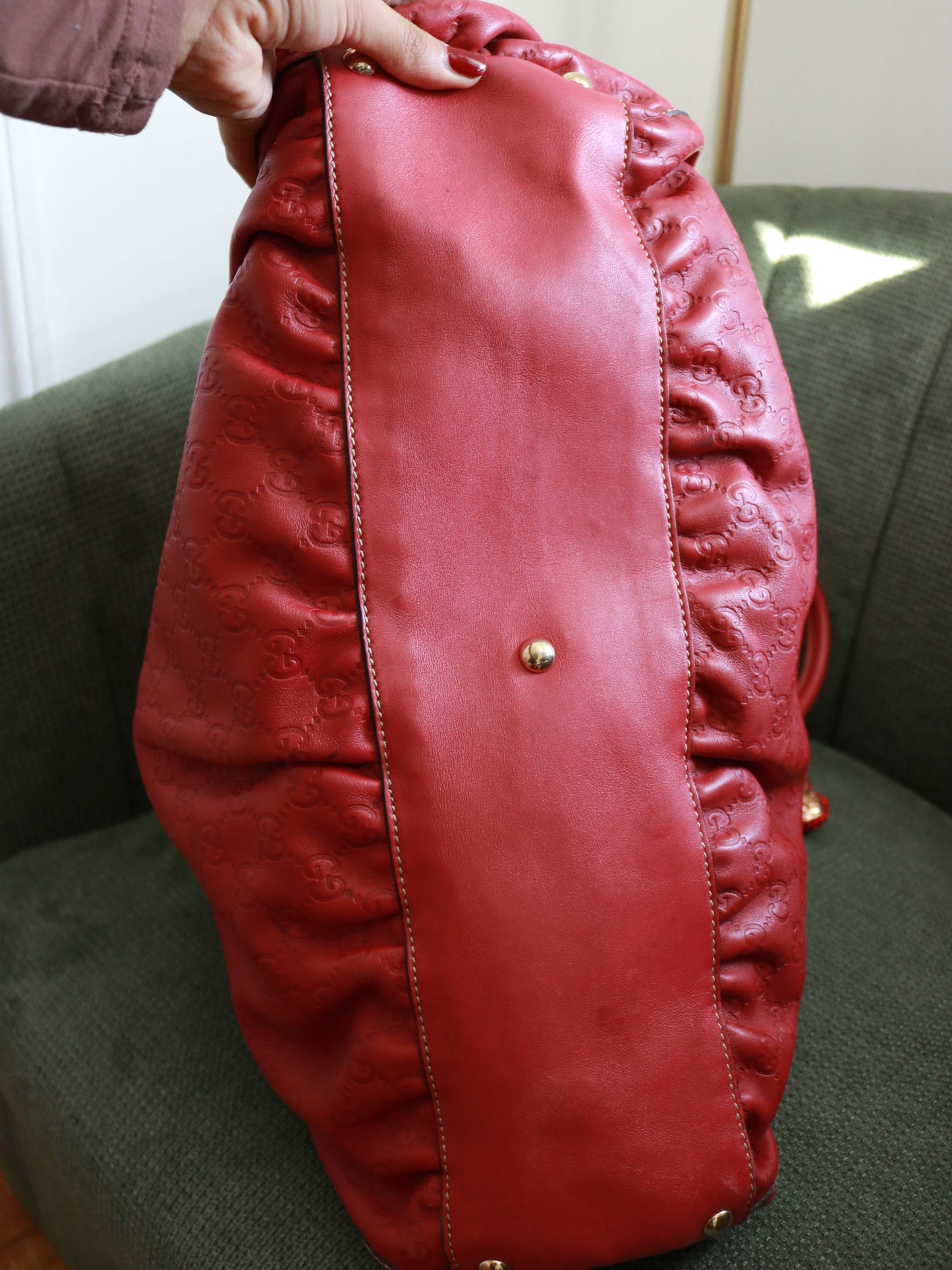 Gucci Red Signature Guccissima Tote