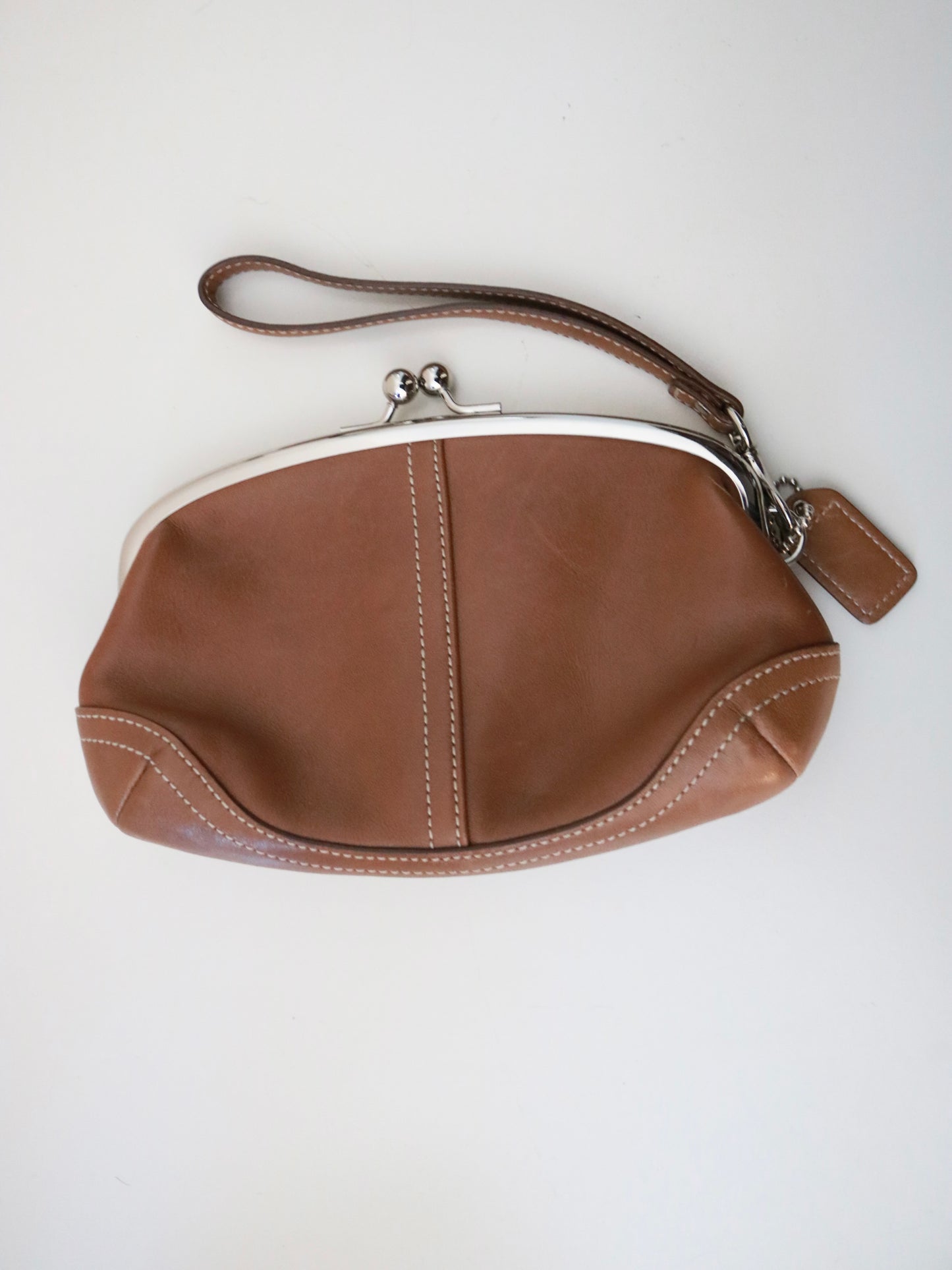 Coach Tan Kisslock Coin Purse