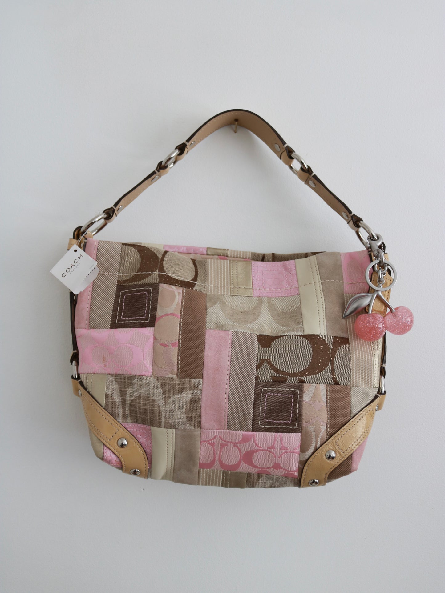 NWT Rare Coach Pink Patchwork Carly Bag