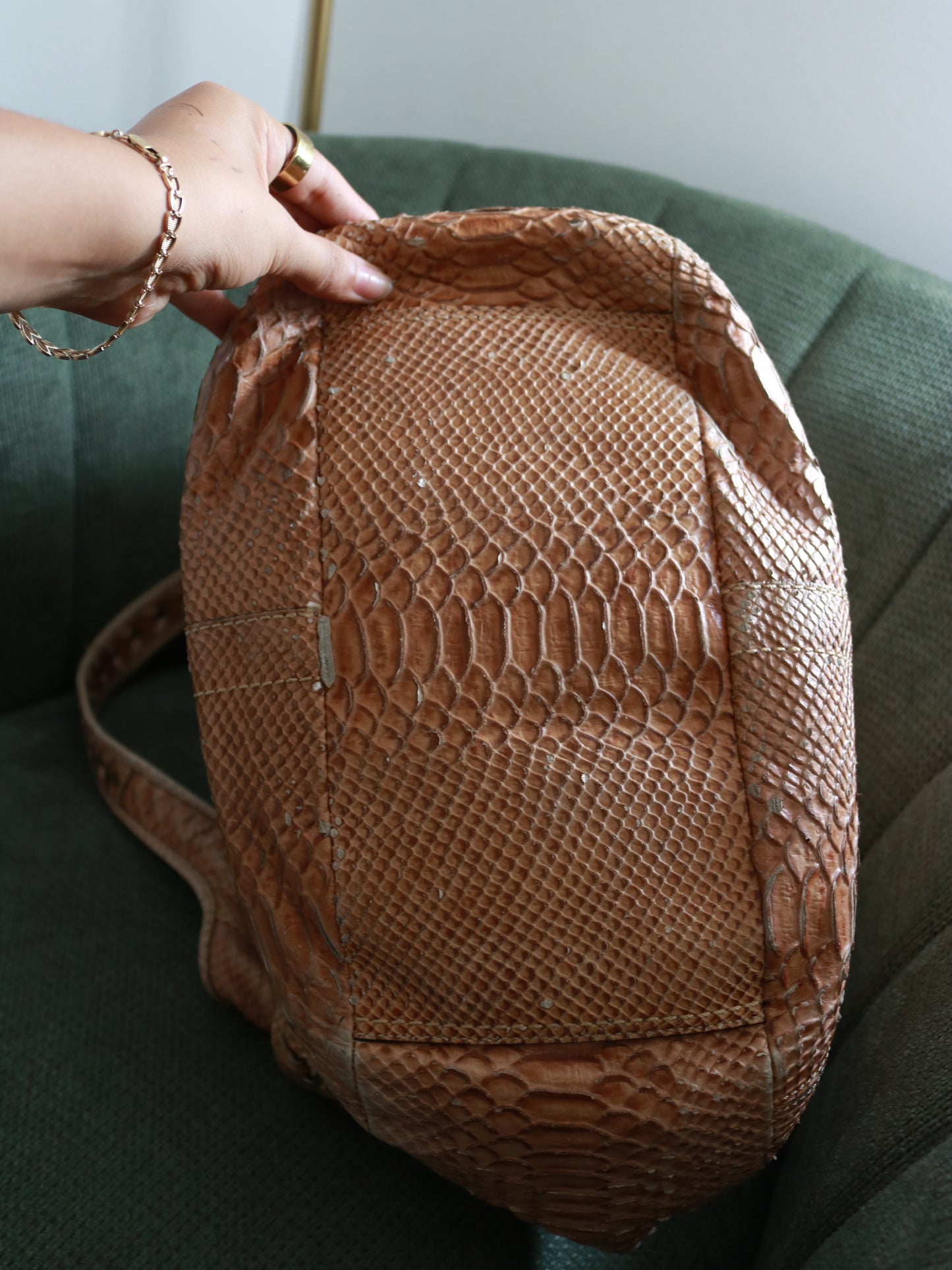 Rare Coach Belted Python Bag