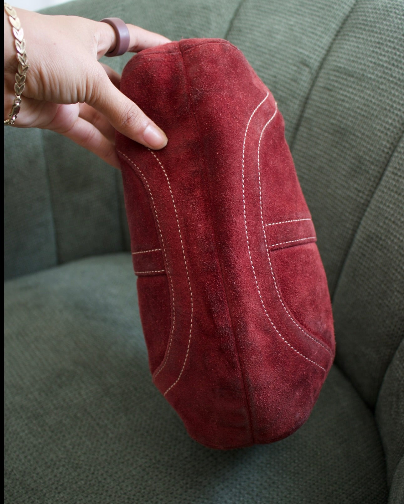 Coach Burgundy Suede Hobo Bag