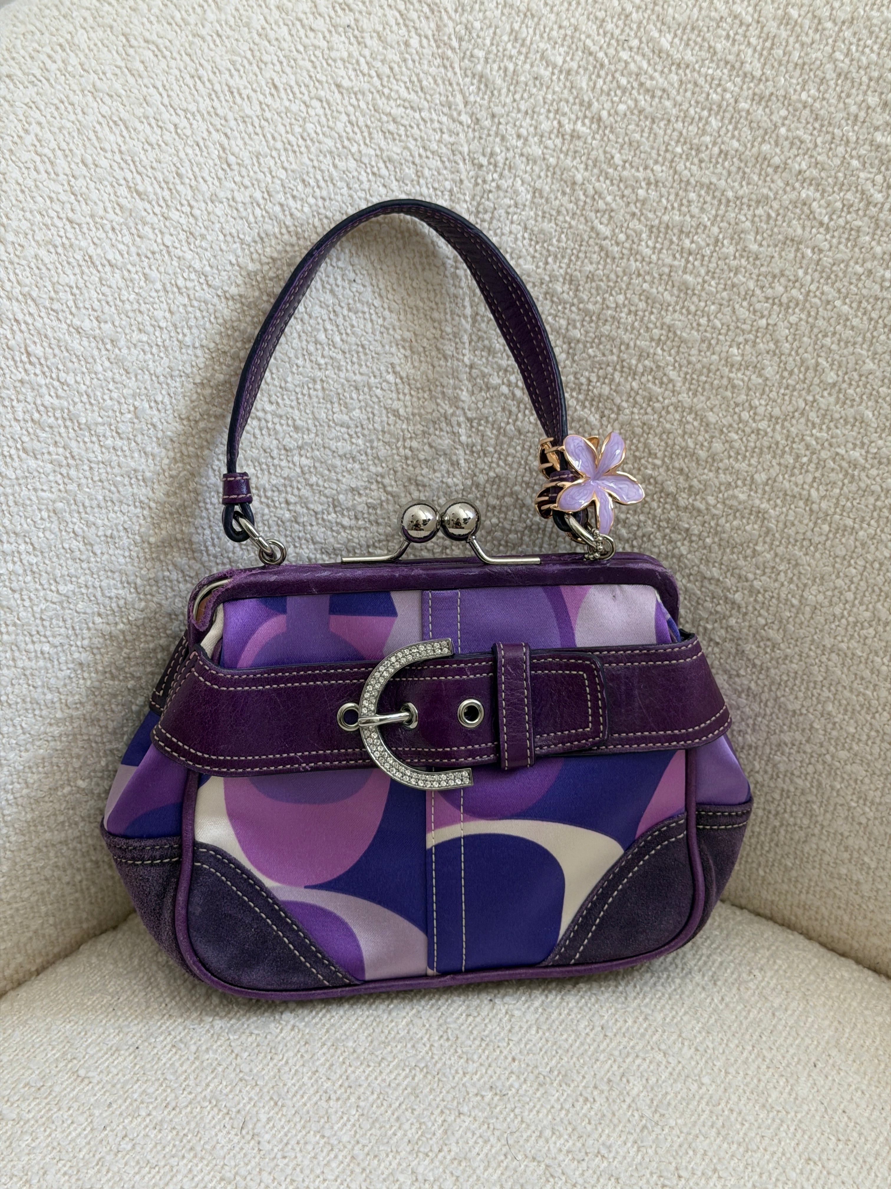 Rare Coach Swarovski Purple Optic Kisslock Hand Bag – Couture