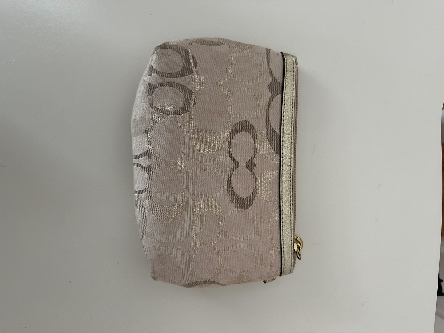 Coach Beige Optic Wrislet/Mini Purse