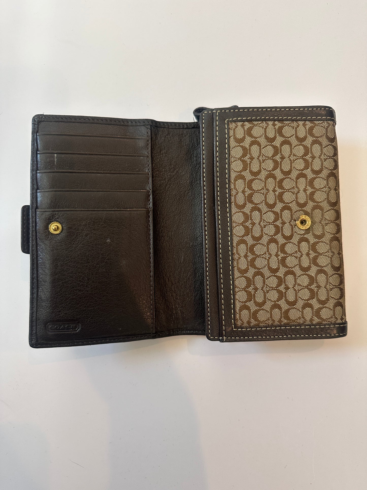 Coach Brown Soho Brass Signature Wallet