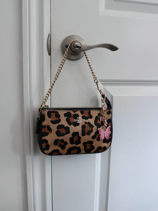 Coach Leopard Print Calf-Hair Shoulder Bag