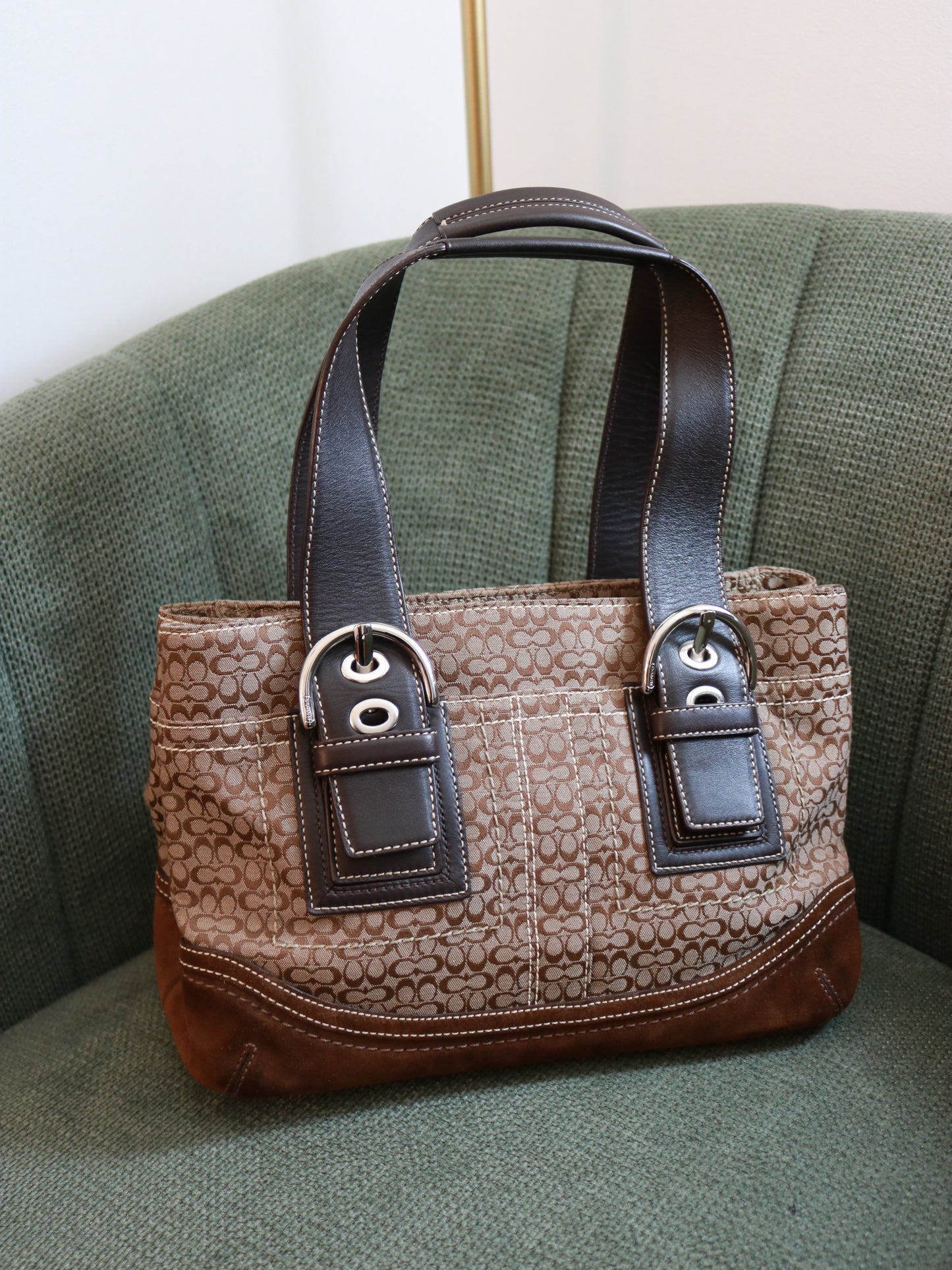 Coach Brown Signature Mini Soho Tote